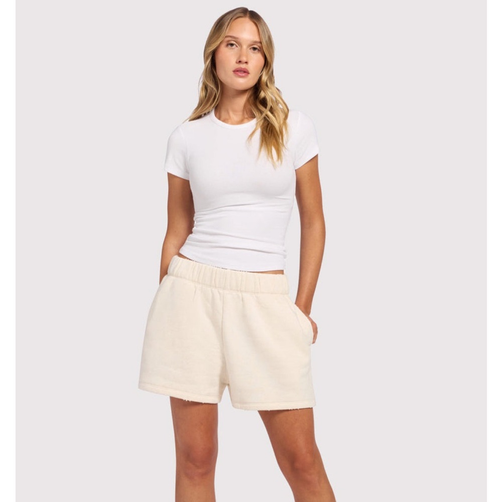 nuuds Vintage Fleece Shorts in Heathered Bone